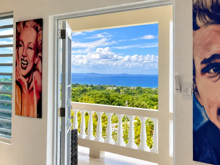 View through the open door