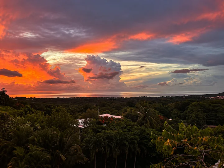 Dramatic sunset over the ocean